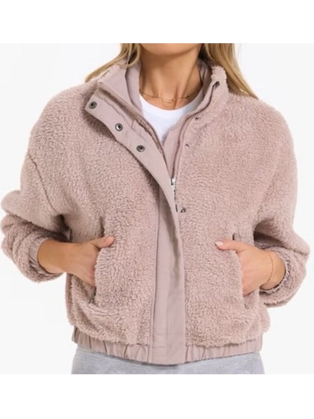 Vuori Cozy Sherpa Jacket High Pile Fleece Full Zip Umber M